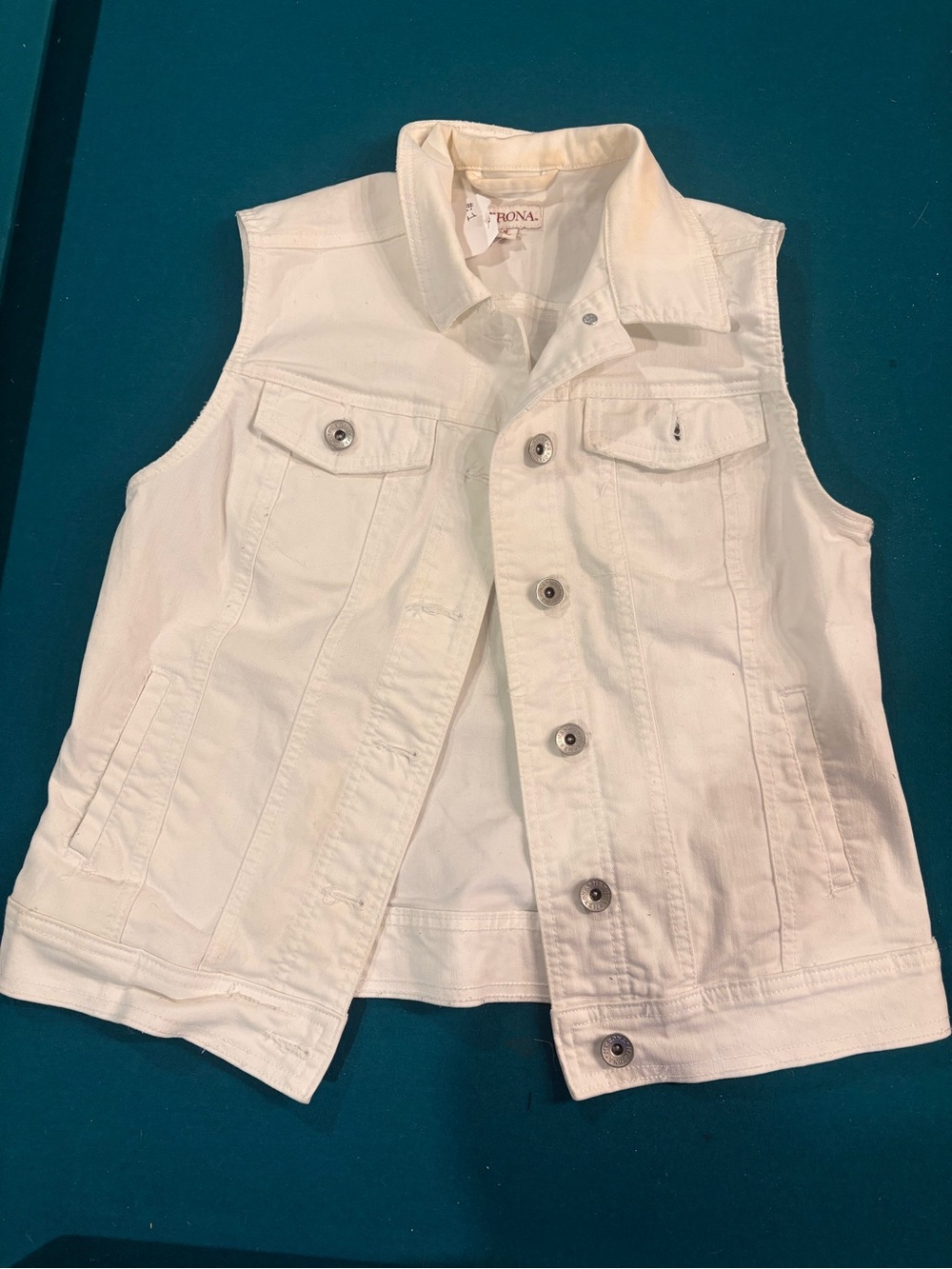 Merona White Denim Sleeveless Jacket